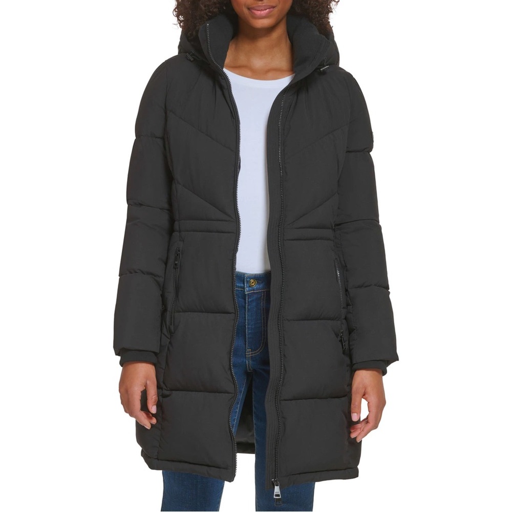 NWT Calvin Klein Ladies Black Long Puffer